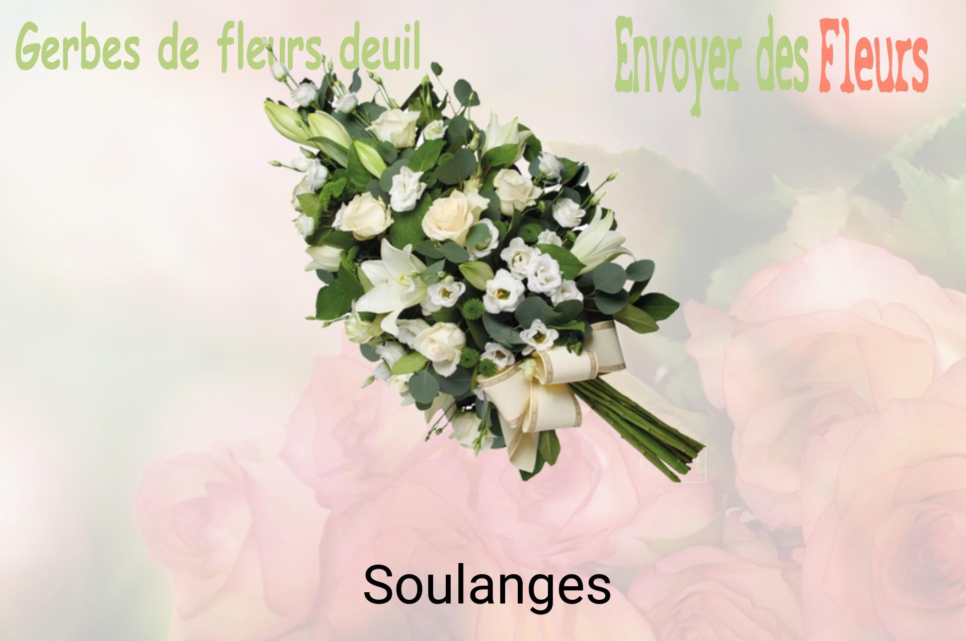 Gerbe de fleurs de deuil livrée à Soulanges
